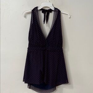 Elegant Navy and Red Polka Dot Bikini